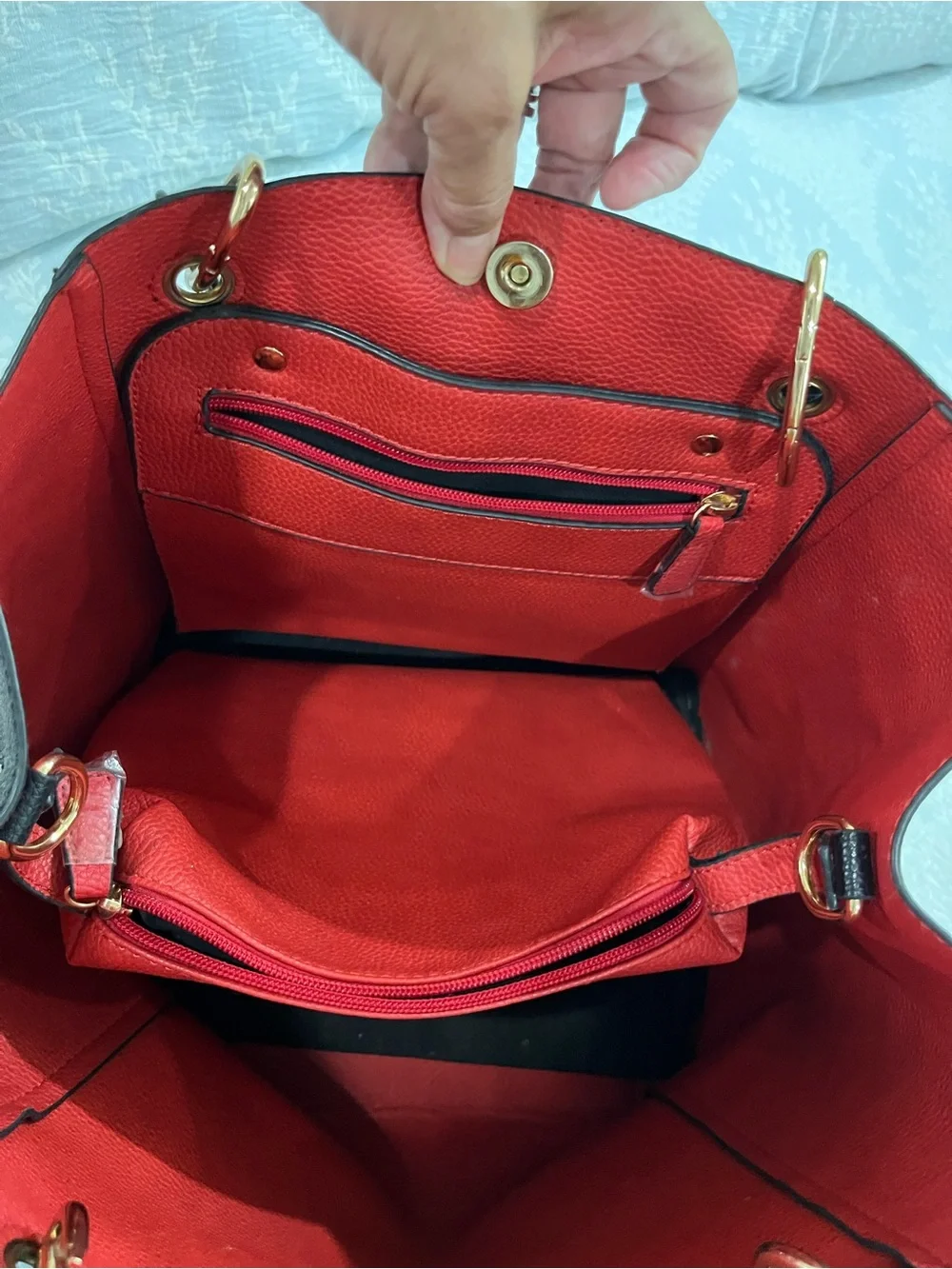 Black  Tote Bag with Gold Hardware